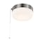 Nuvo Lighting 12W 8" LED Flush with Chain, Brushed Nickel with Frosted Glass 62/1566 - alternate 2